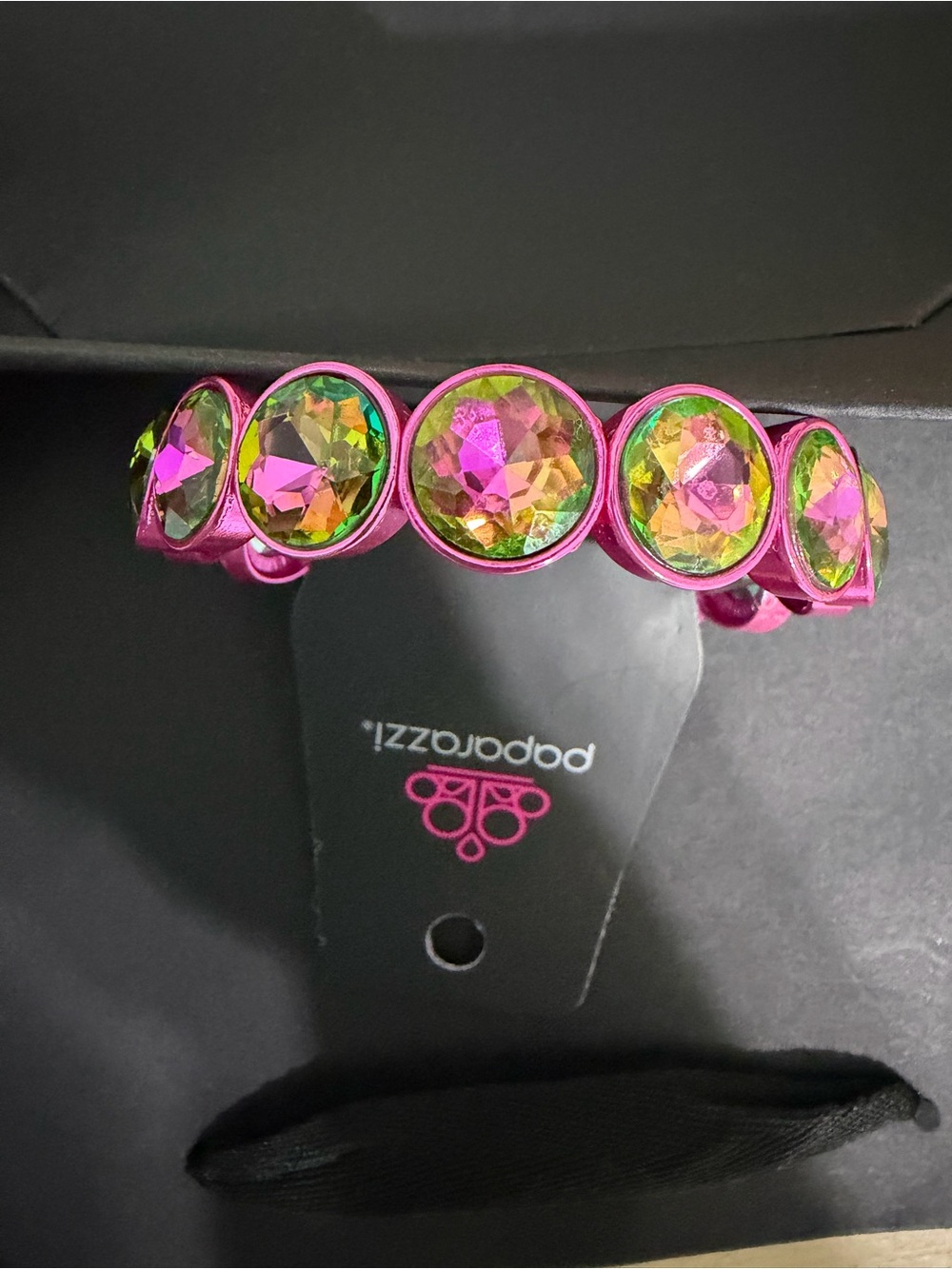 paparazzi Pink Multicolor Iridescent Gem Bracelet